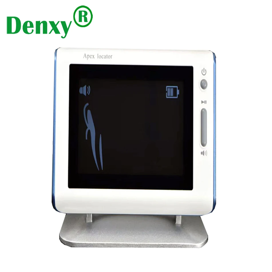 Denxy Dental Root Canal Apex Locator Foldable 4.5inch Display Screen Endodontic Measuring Finder with File Clip Hook Probe