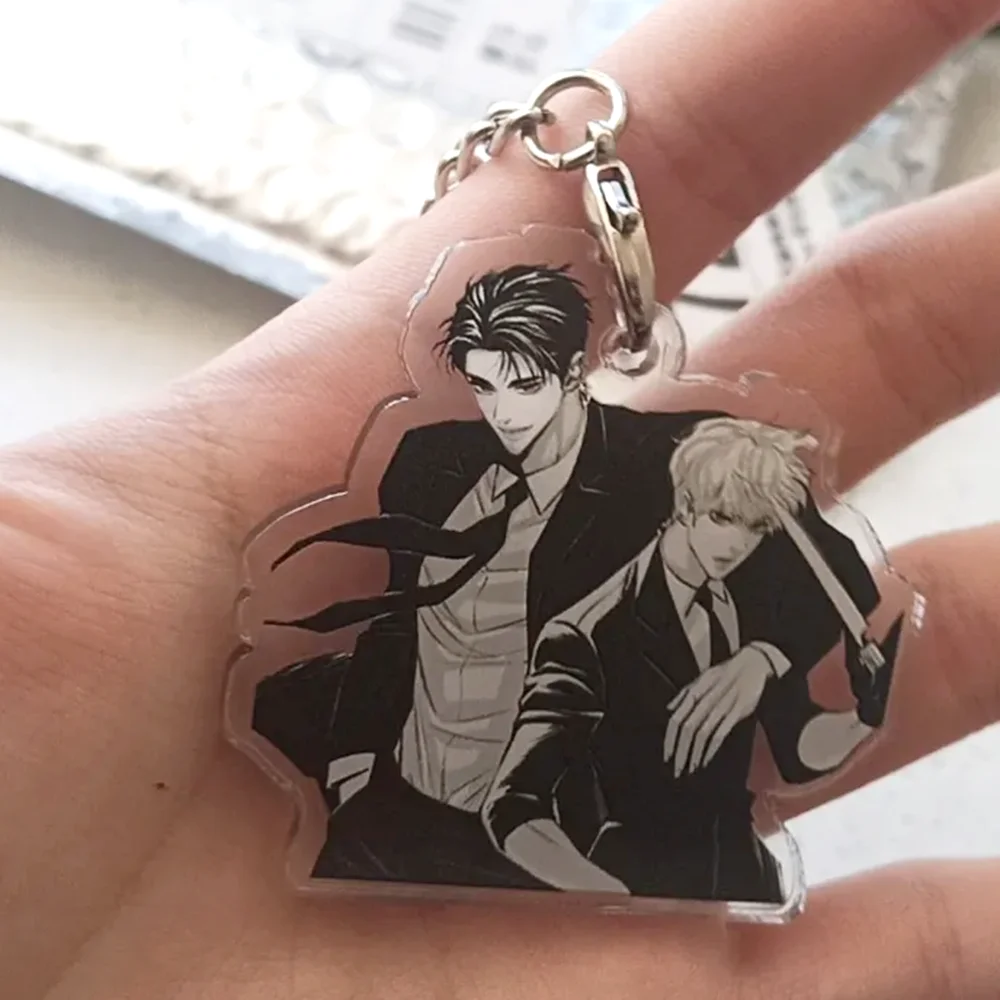 Anime Pearlboy Dooshik Jooha Cosplay Key Chain Bag Pendant Cartoon Characters Acrylic Keychains Jewelry Key Ring Accessories