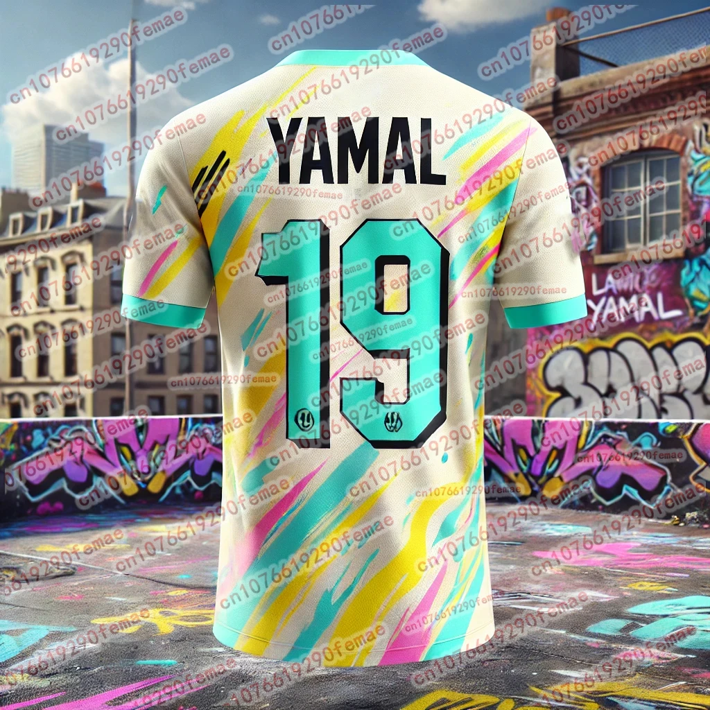 Summer Fashion New Yamal Graffiti Element Style Fan Sports T-shirt Daily Match Training Comfortable Jersey image 5