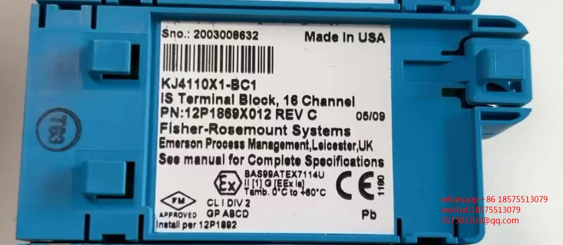 FOR Emerson KJ4110X1-BC1 IS Terminal Block,16 Channel New 1 PIECE