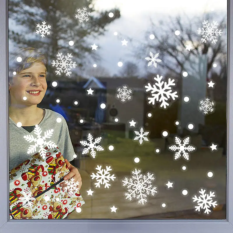 

Glowing in The Dark Snowflake Window Stickers Decor Noctilucent PVC Snowflakes Wall Stickers Xmas Winter Decoration Stickers