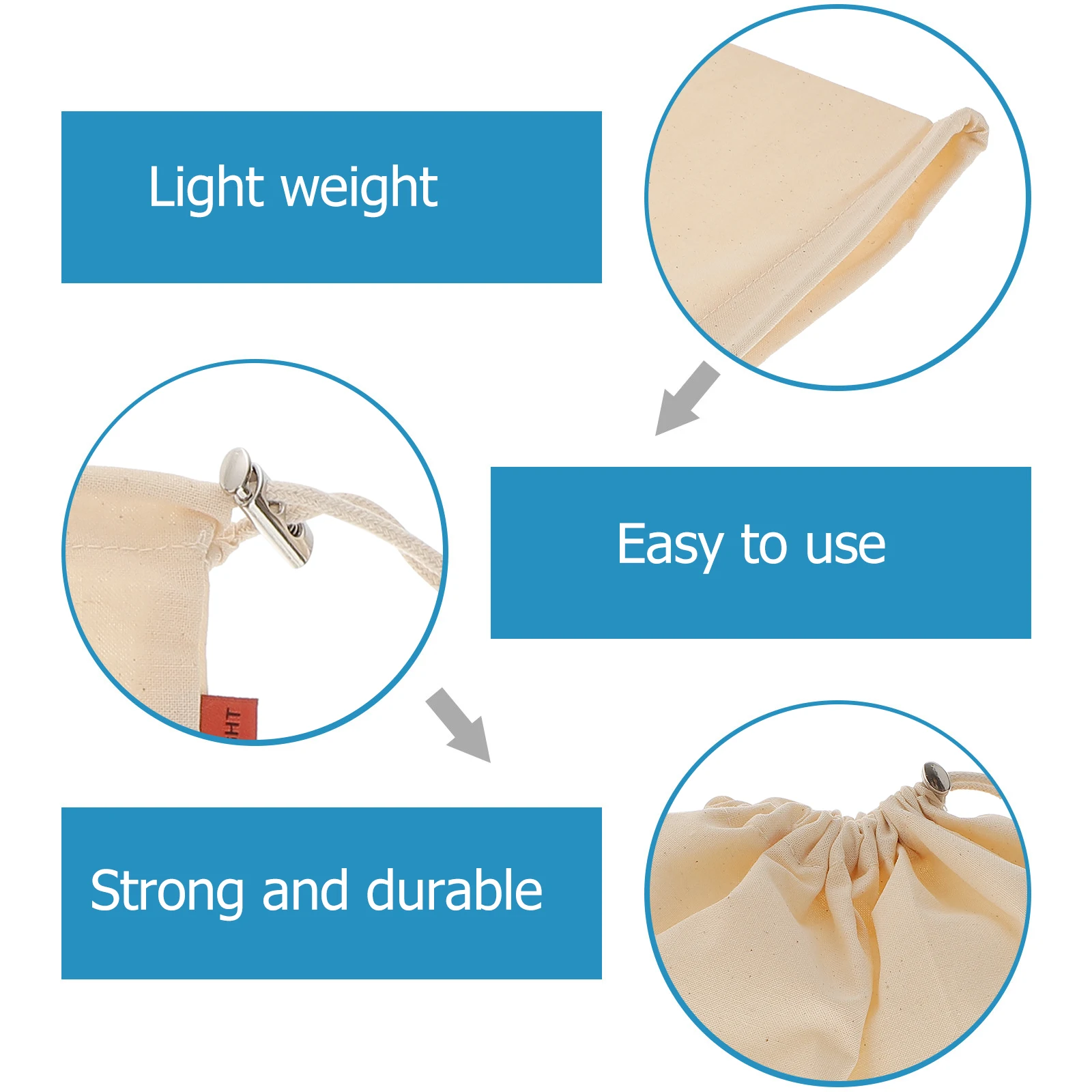 

8pcs Cotton Storage Pouch Drawstring Bag For Flour Food Dust-Proof Multi-Functional Sturdy Sewing Environmentally