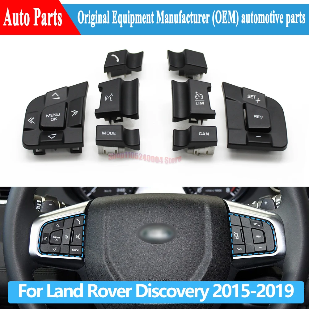 OEM Style Car Steering Wheel Multi-function Control Switch Buttons Cover For Land Rover Discovery Sport 2015-2019