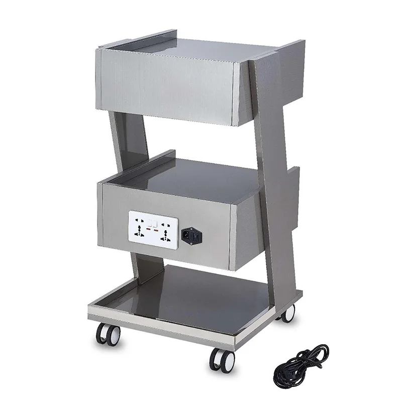 Dental Stainless Steel Cabinet with Two Drawer Mobile Dental Trolley