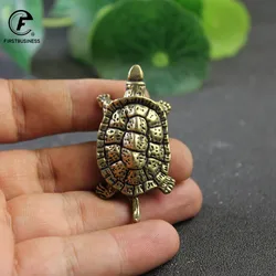 Pure Copper Turtle Statue Desktop Ornaments Vintage Brass Tortoise Miniatures Figurines Toy Model Home Decorations Accessories