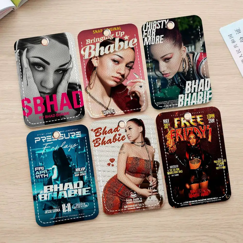 سلسلة مفاتيح مغني الراب B-Bhad B-Bhabie مع حامل بطاقة الوصول، وحافظة واقية لبطاقة الهوية وبطاقة البنك للأمن #1