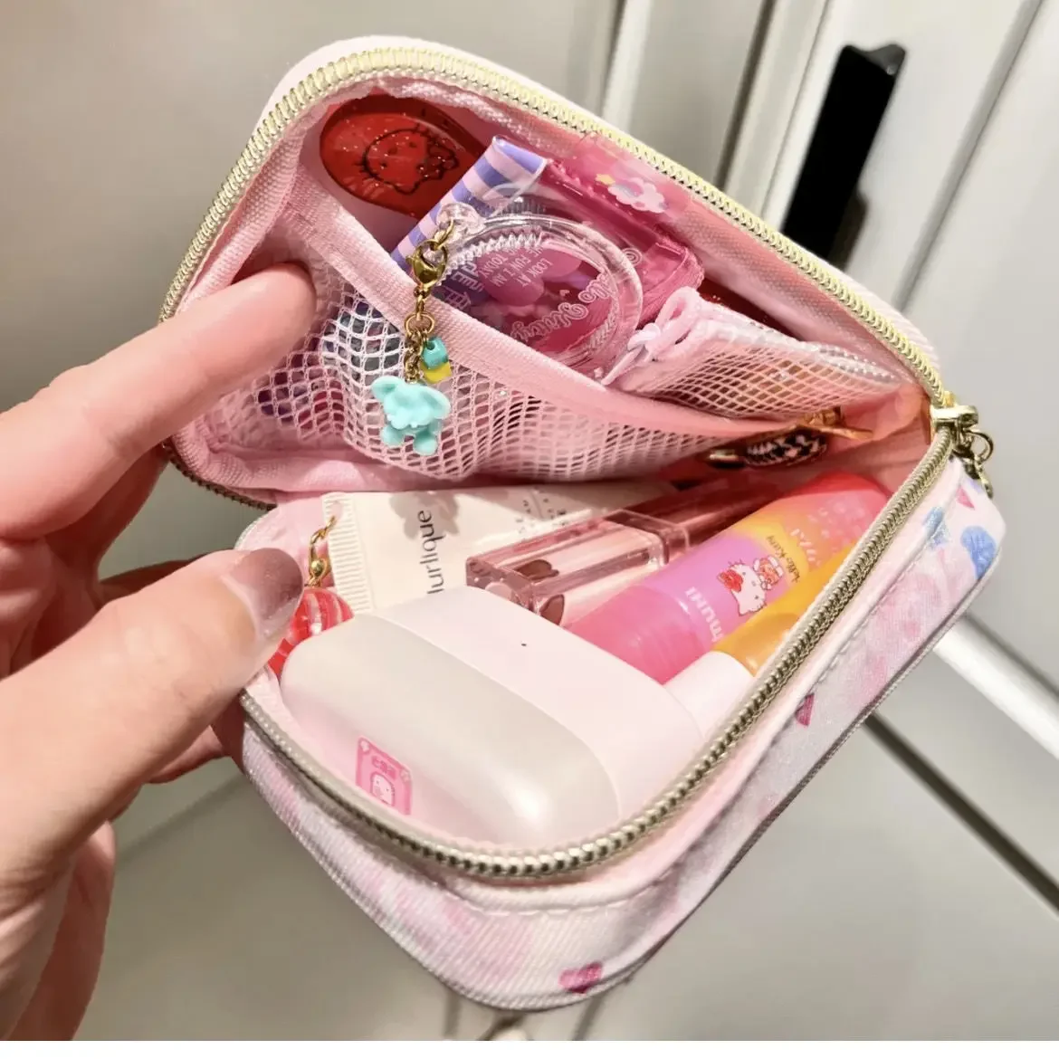 Kawaii Hello Kitty drukowanie torba do przechowywania kosmetyków wielofunkcyjna torba studencka o dużej pojemności torby etui na akcesoria Sanrio