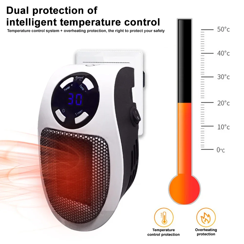 500W Electric Wall Heater Room Heating Stove Radiator Remote Warmer Machine