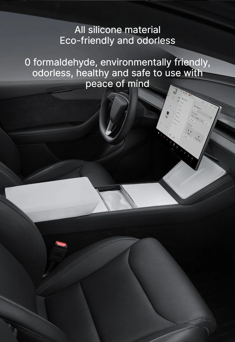 Für Tesla Model 3 Y YL 2025 2026 Silikon-Abdeckung für den hinteren Bildschirm-Luftauslass, Armlehnenabdeckung, wasserdichtes Innenraum-Schutz-Zubehör – Detail 23