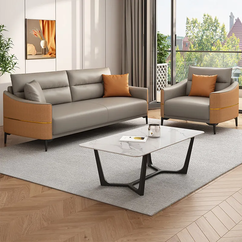 Office sofa simple modern rest area reception hotel leisure small business meeting sofa coffee table combination