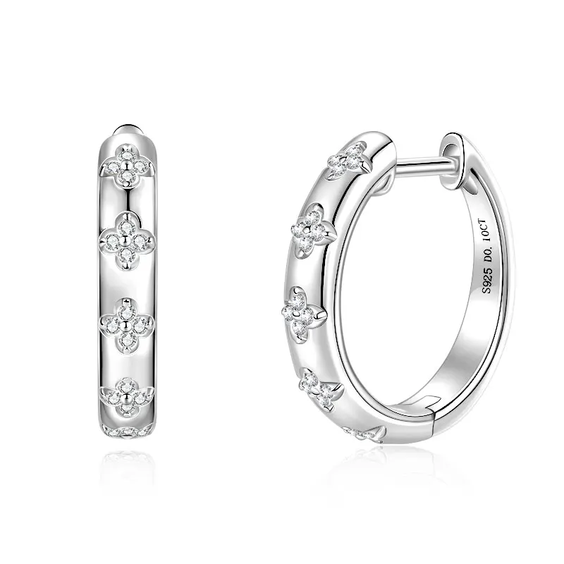 2026 Ehhai Voll 1mm VVS1 D-Farbe Rundschliff Moissanit Creolen für Damen S925 Sterling Silber Edelschmuck Geschenke Ohrringe – Detail 4