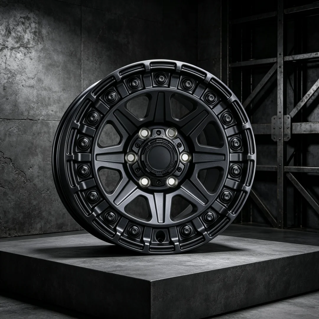 Ten Thousand Tons Forged Alloy Cross-country Wheel Hub 17 Inch 18 Inch Matte Black Nine Width Off-road Anti-drop Wheel 143.1mm