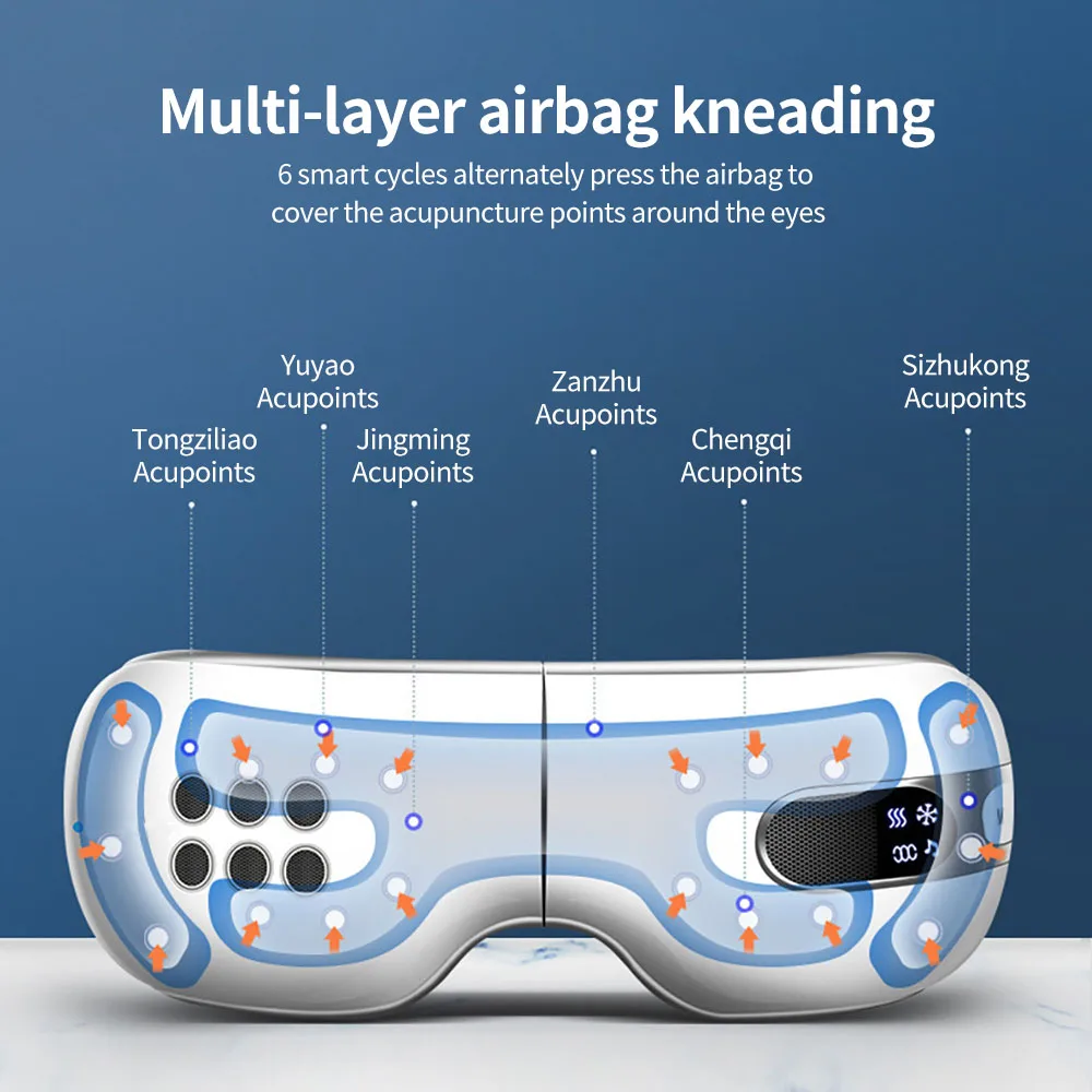 Heat & Cold Electric Eye Massager, Small Light Portable Eye Therapy Device for Eye Care & Sleep Quality Improvement