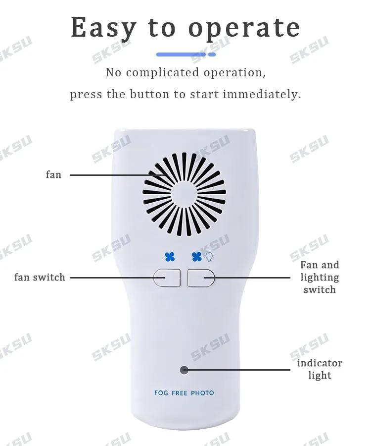 SKSU Dental-Antibeschlagspiegel-Set, beschlagfrei, intraorale Fotografie, Edelstahlspiegel mit LED-Licht, kieferorthopädische Reflektoren – Detail 3