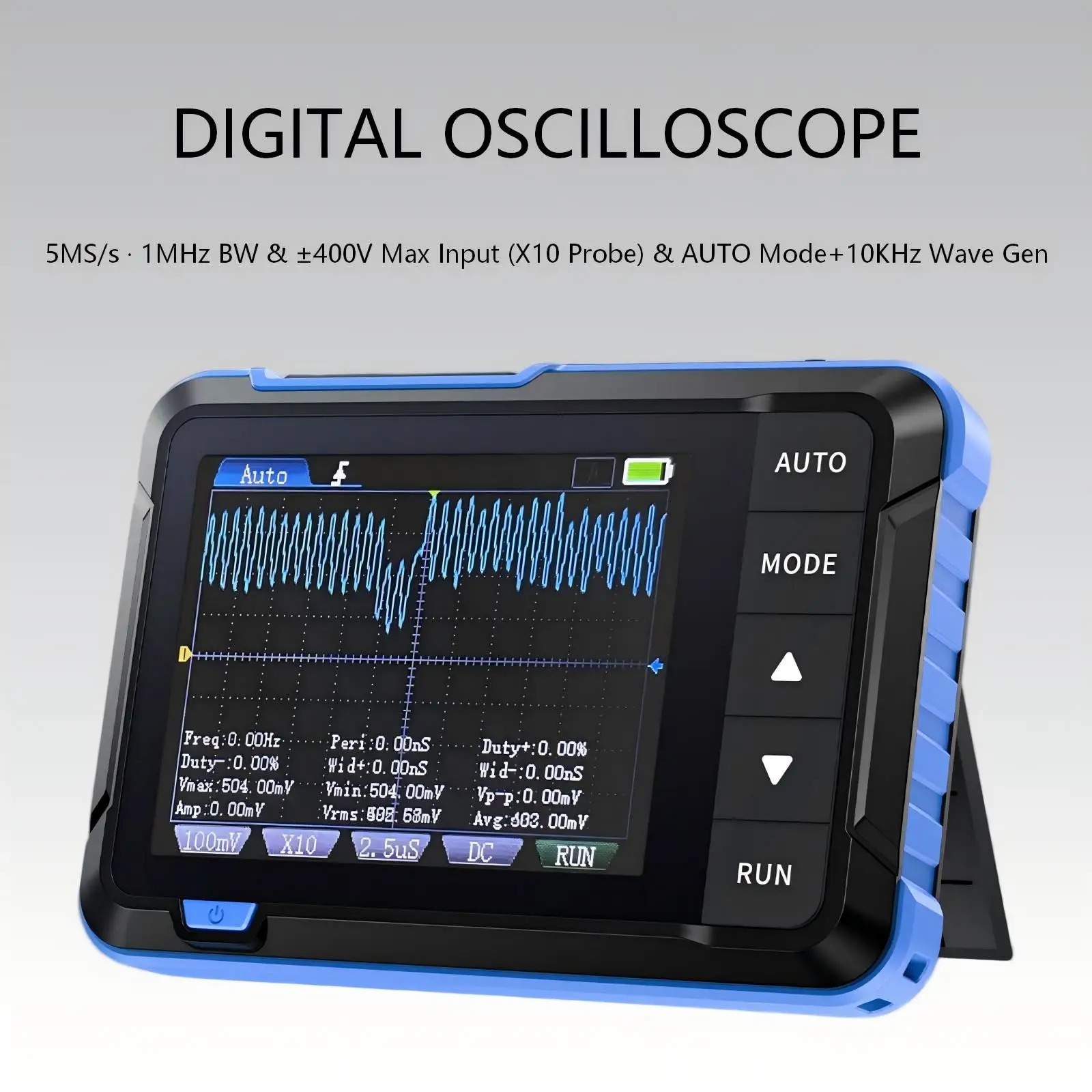 5MS/s Sampling AC/DC Coupling ±400V Safe Oscilloscope Input 2.8