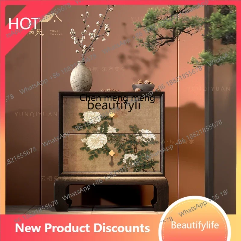 ss8350 Song Dynasty aesthetic solid wood chest bedside table bedroom household new Chinese bedroom storage cabinet