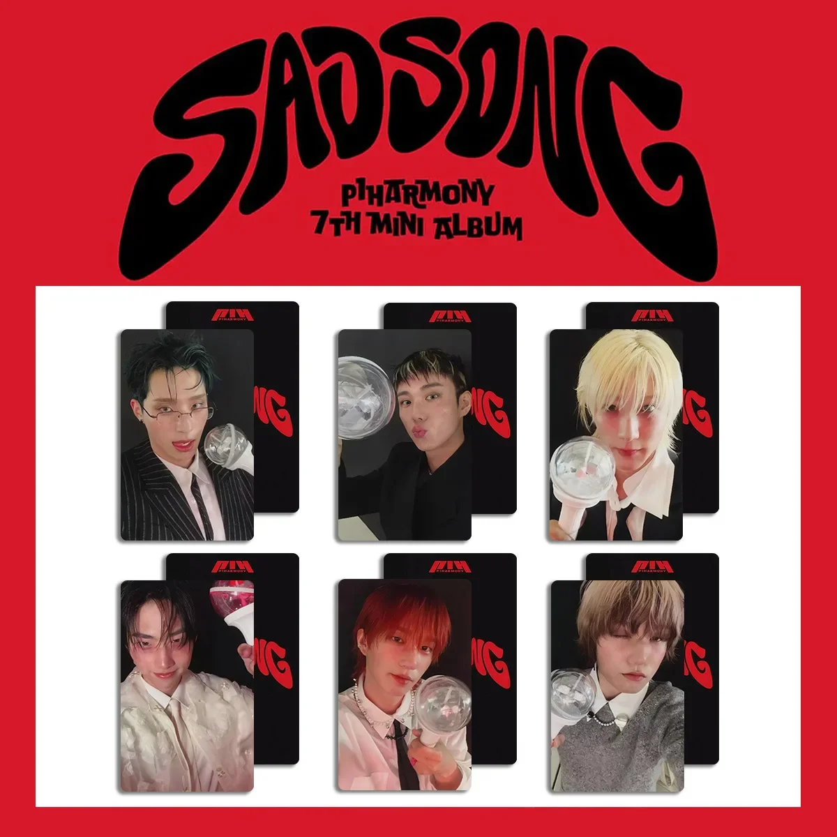 6 Pçs/set KPOP P1Harmony SAD SONG Álbum Photocards SW WM Loja Benefícios Cartões Selfie KEEHO JIUNG INTAK SOUL JONGSEOB Fãs Presentes