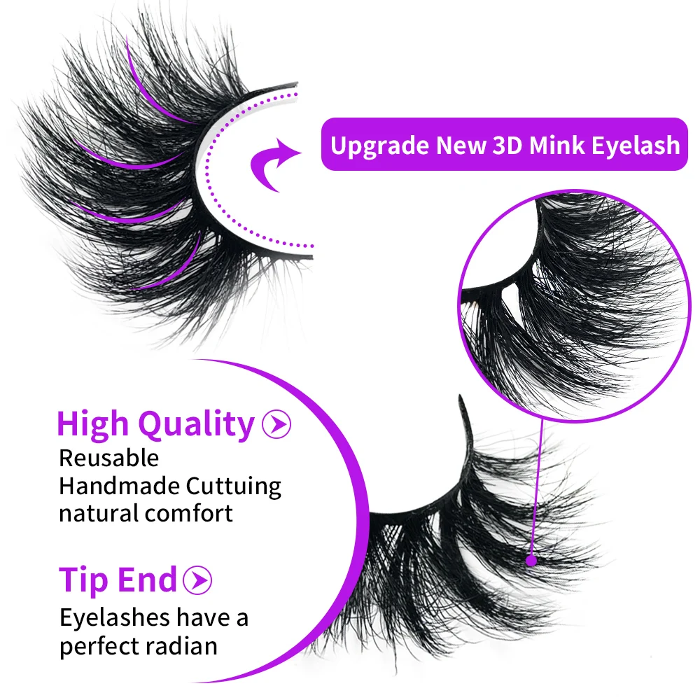 Wholesale 20/30/40/50Pairs Eyelashes 3D Mink Lashes Handmade Fluffy Dramatic Lashes Cruelty Free False Eyelashes Makeup Lashes