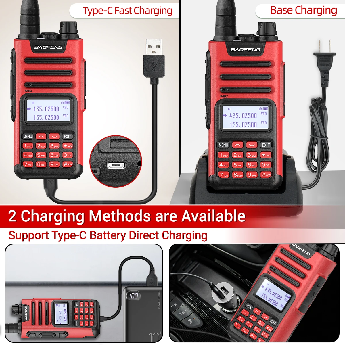 BAOFENG Walkie Talkie UV-13 Pro V2 High Power Type-C Charger VHF UHF Waterproof Upgrade of UV-5R Two Way Radio