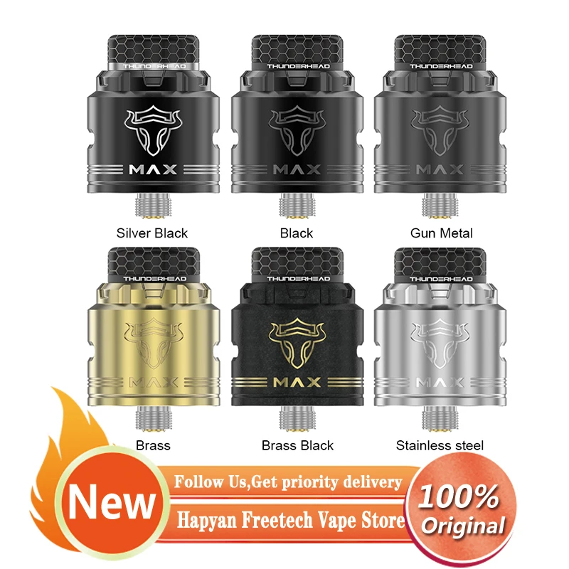 Original Thunderhead Creations Tauren Max RDA Tank Atomizer 2ml Dual Coil Deck 810 Drip Tip For E Cigarette BF Pin Mod Vaporizer