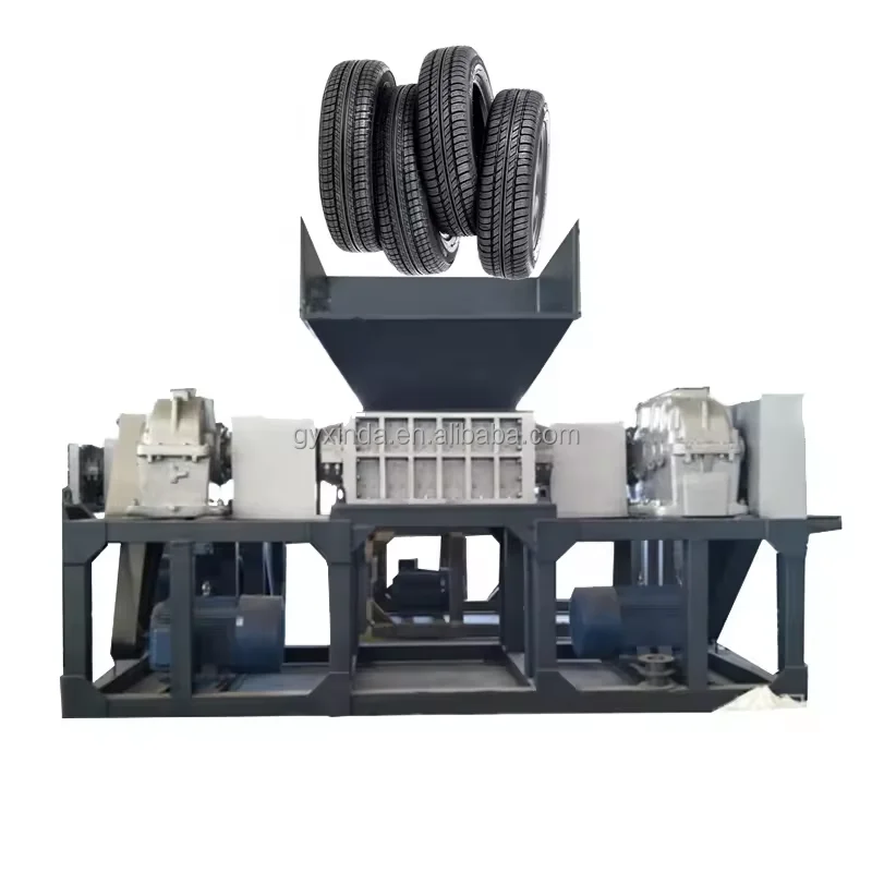 Powerful Tire Crusher Whole Tire Shredder Machine and Tire Grinder Machine Mental Material