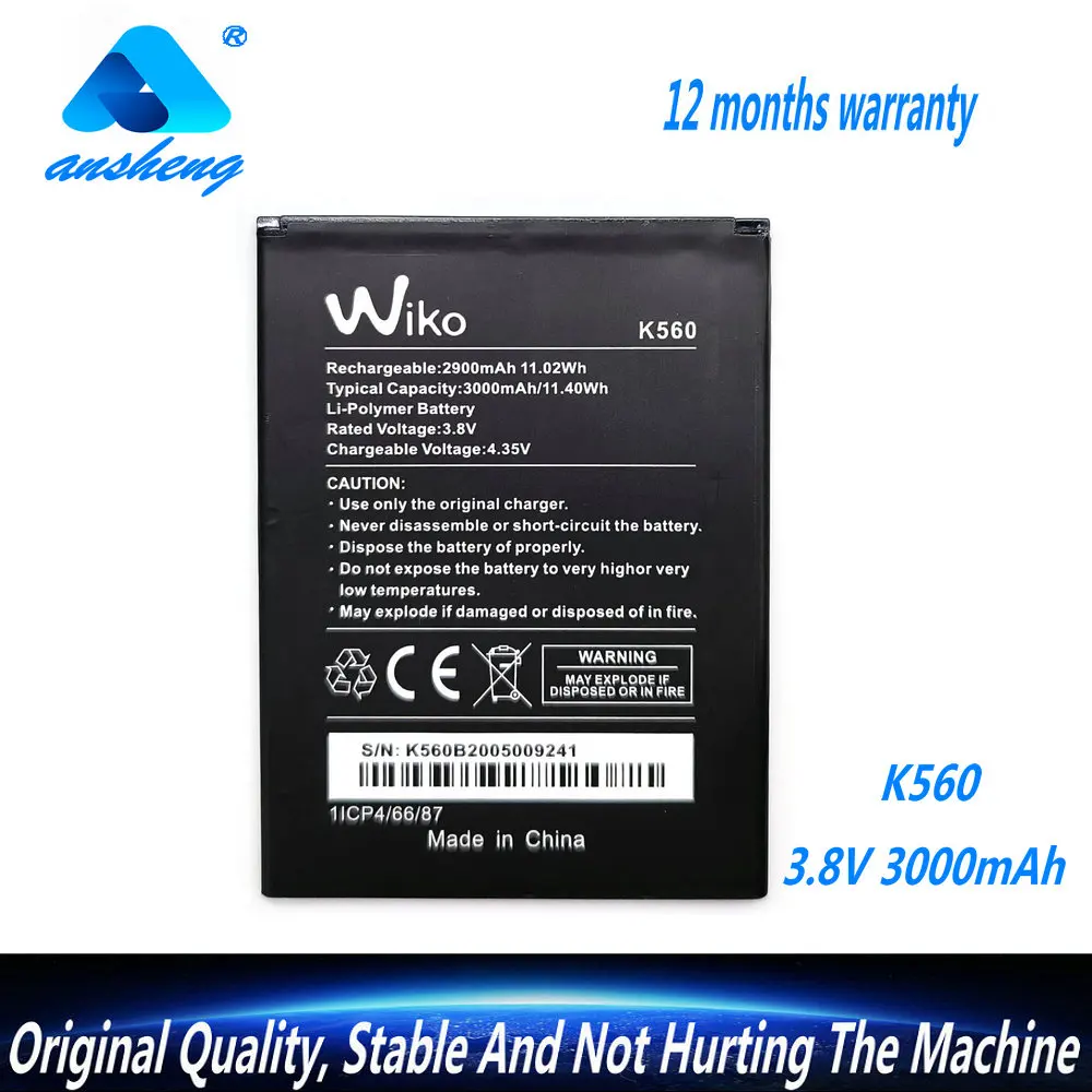 

New Original 3.8V 3000mAh K560 Battery For Wiko W-K560 Y61 K560 Mobile Phone