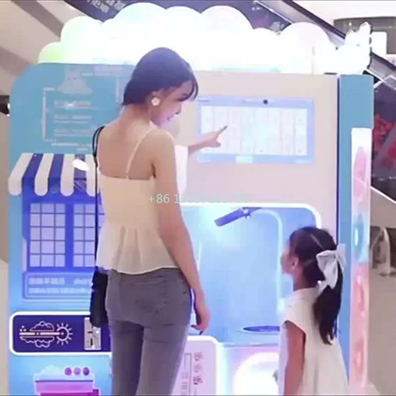 

China Lovely Cotton Candy Making Machine Airport Business Marshmallow Professional Cotton Candy Vending Machine Manufacturer