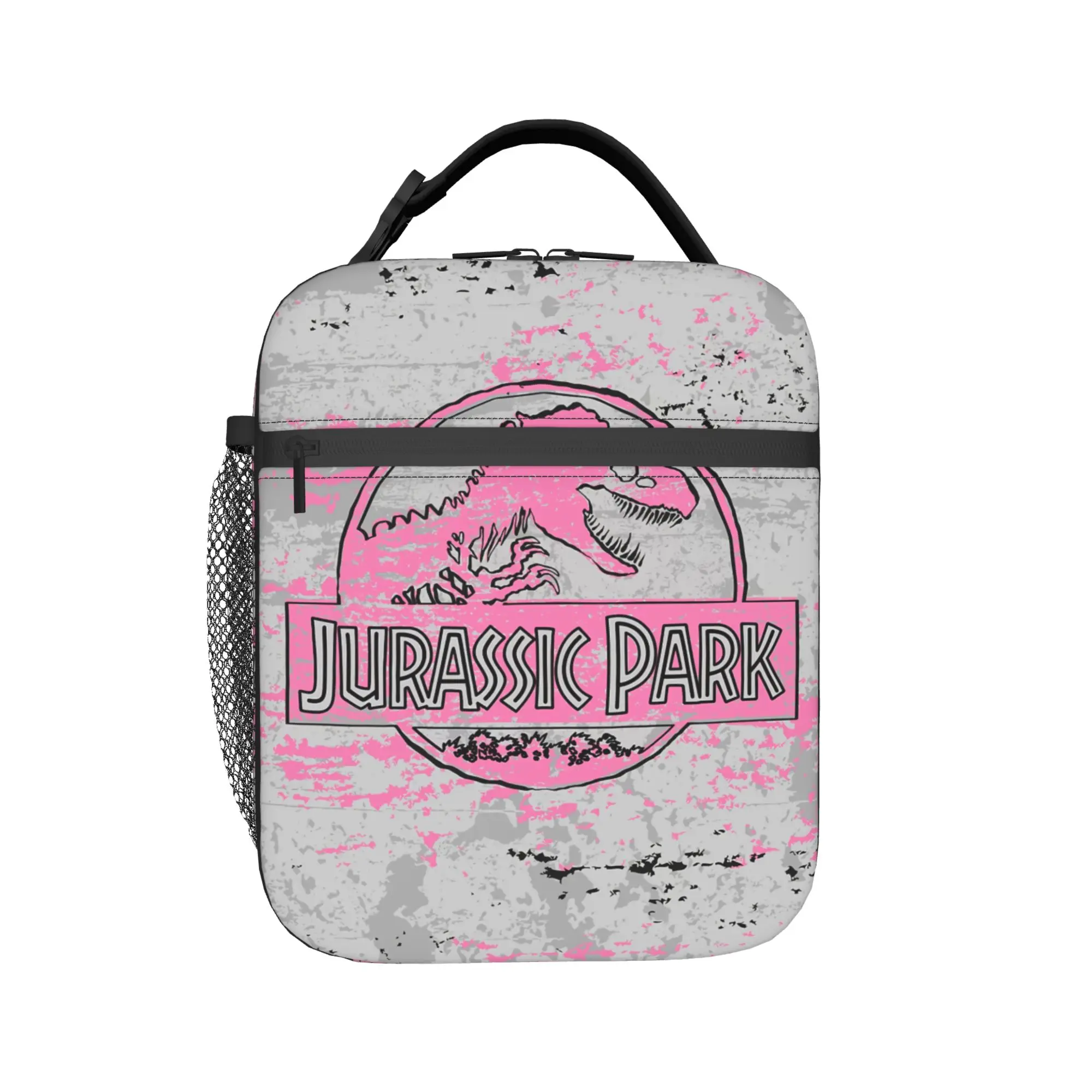 

Custom J-Jurassic Park Pattern Insulated Lunch Bags for Women Men Dinosaur Resuable Cooler Thermal Bento Box Work School Travel