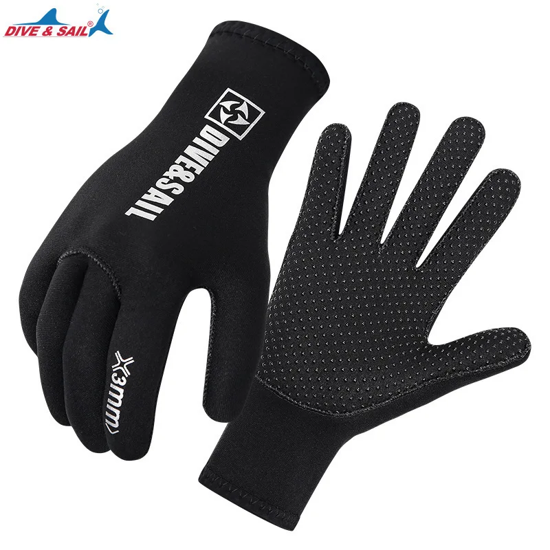 5mm Neoprene Diving Swimming Gloves， Non-Slip Anti Scratch Winter Keep Warm Mittens Underwater Sports Hunting Gloves