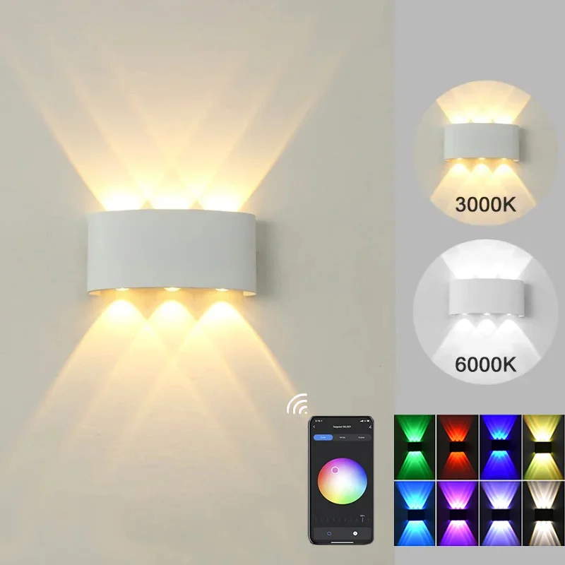 

Tuya Smart RGB водонепроницаемый уличный/внутренний настенный светильник, управление через приложение Wi-Fi, совместимый с Alexa Google Home Light
