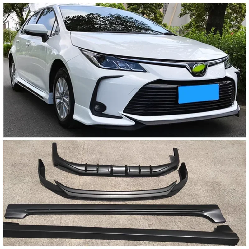 

For Toyota Corolla 2019-2023 High Quality ABS Bright Black Bumper Front Lip Rear Trunk Diffuser Roof Spoiler Side Skirt Body Kit