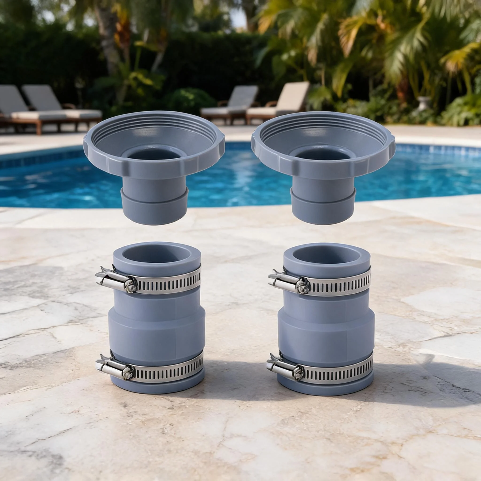 Pool Vacuum Hose Adapter Kit: Flexible Connector For 1.25'' & 1.5'' Hoses Pool Docking Hose Pool Accessories