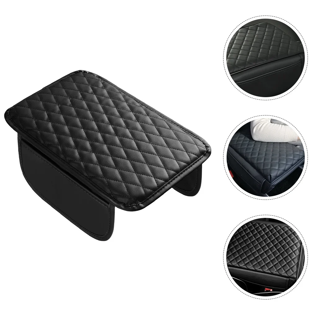 

Car Center Console Cushion Pad Classic Black Nonslip Durable Armrest Cover for Interior Accessories Storage Pocket