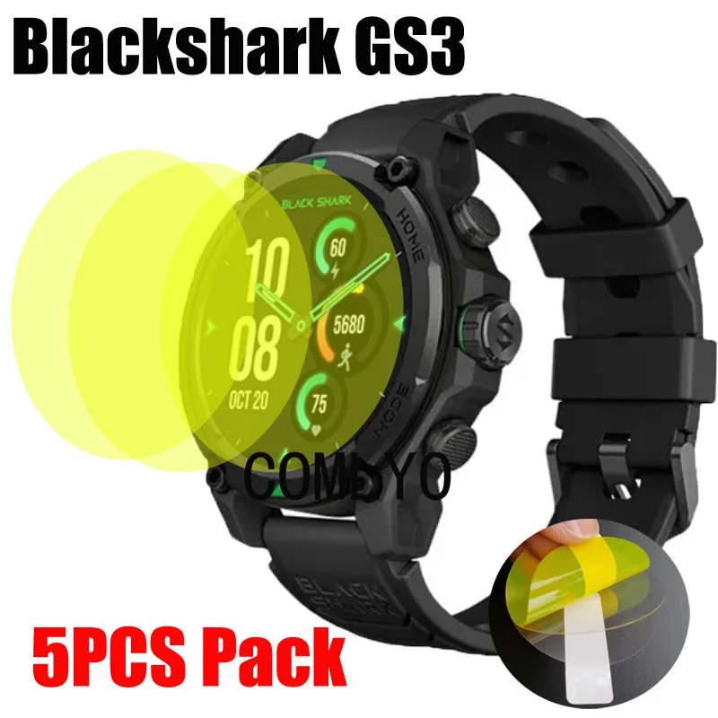 5PCS Pack For Blackshark GS3 Smart Watch Screen Protector Soft Film Ultra Thin Cover HD TPU Scratch Resistant