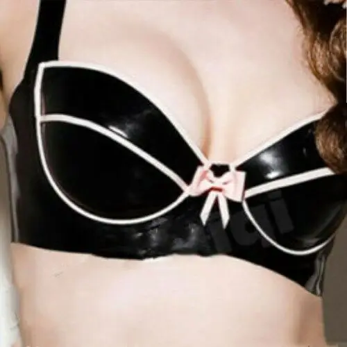 

New Latex 100% Rubber Women Fashion Bra Bikini Breast Underwear Size XXS-XXL