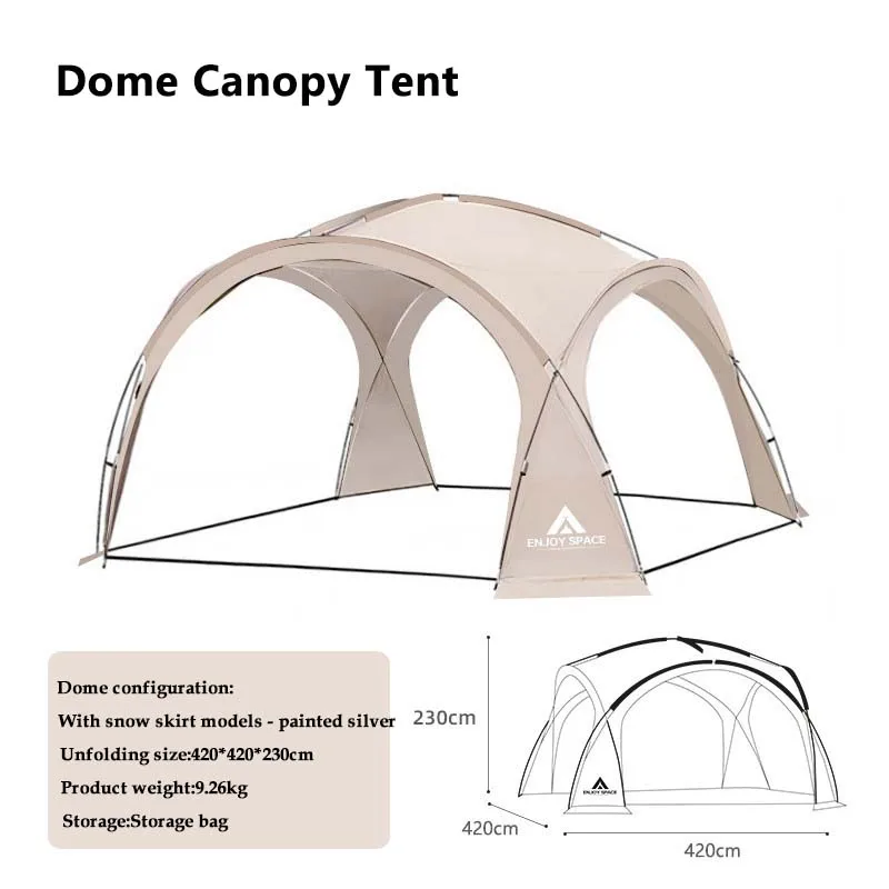 New Dome Larger Outdoor Luxury Camping 5-8 People Round Big Canopy Family Travel Picnic Park Sunshade Fishing Tent