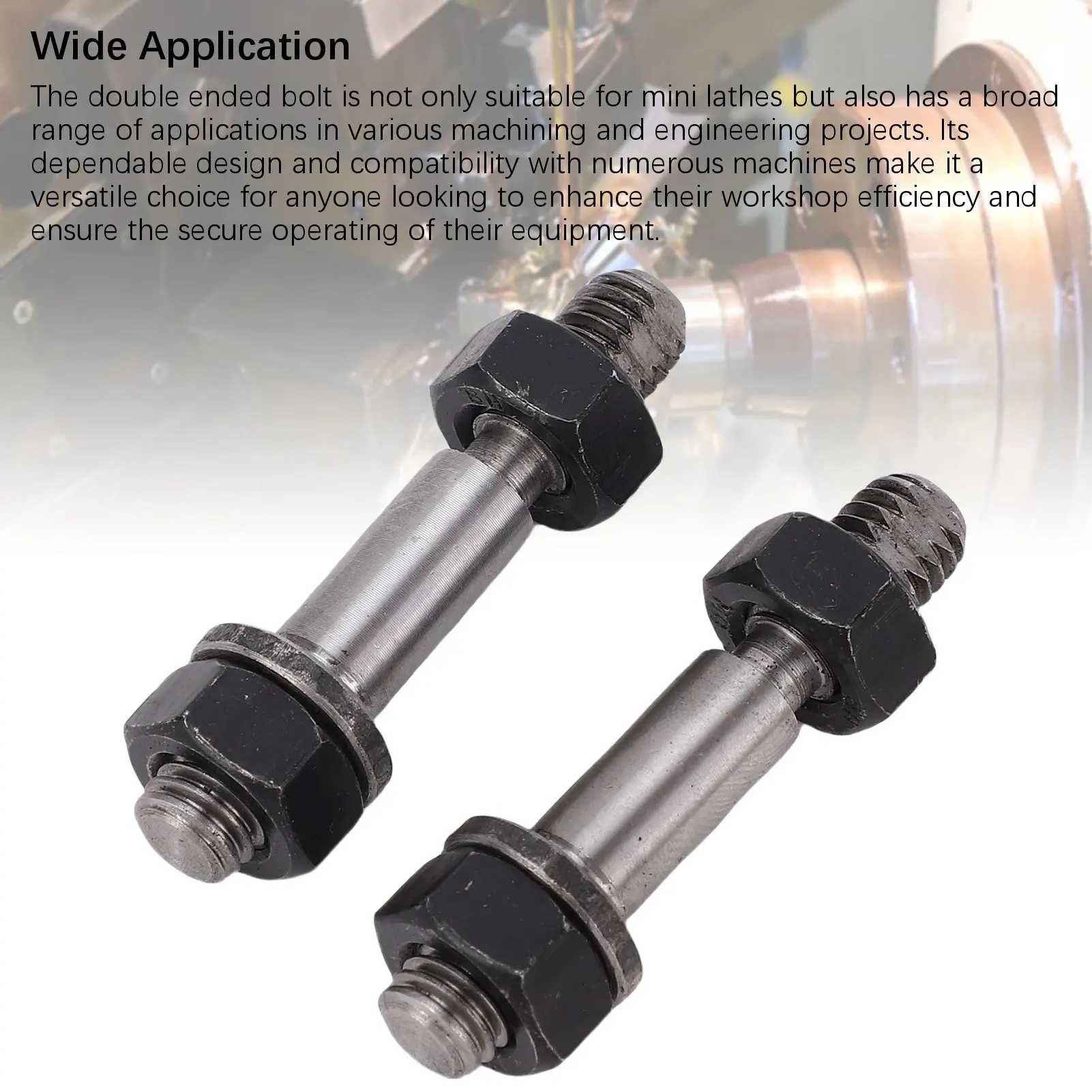 Double Ended Bolt High Speed Steel Mini Lathe Gear Double Head Bolt for MX-S716G MX-210 WM-210