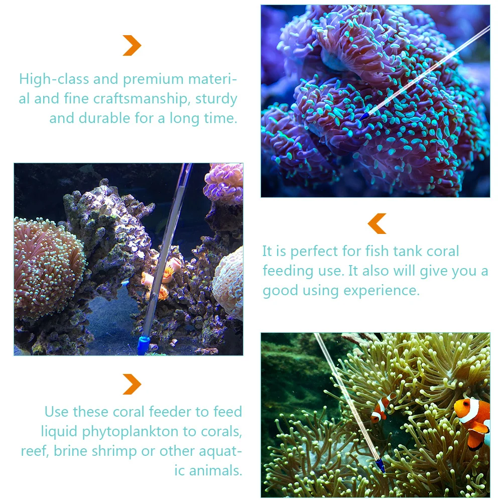 

2pcs Fish Tank Supplies Aquarium Coral Feeder Silicone Glass Feeding Tool For Reef Phytoplankton Spot Feeding Long Lightweight