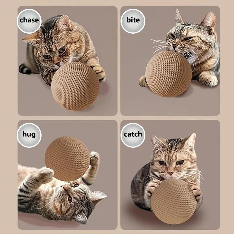 Interactive Sisal Cat Scratching Ball Toy For Kitten Teeth Cleaning Anti Bite Pet Supplies Sounding Toy 10CM  Super Big Cat Ball - view 5