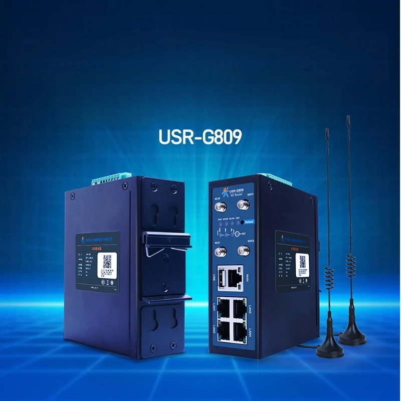 

USR-G809 Industrial 4G Router-Smart Gateway with Wi-Fi 232/485 Serial Ports, DTU Function & DI/DO Digital I/O for Global Network