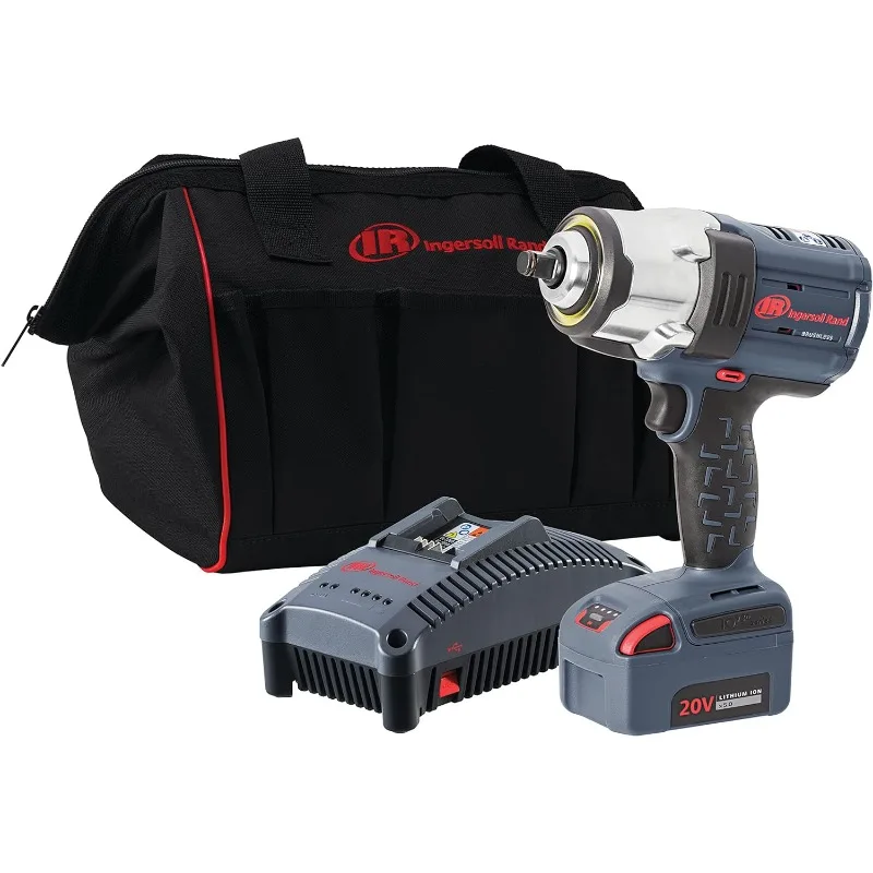 

Ingersoll Rand W7152-K12 20V High-torque 1/2" Cordless Impact Wrench Kit, 1500ft-lbs Nut-busting Torque, 1 Batt and Charger