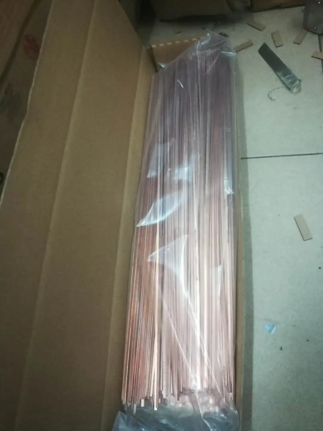 11.34kg Box Refrigeration Industry Copper Phosphorus Brazing Rod 3.2mm X 1.3mm X 450mm 14G Per Stick Flat