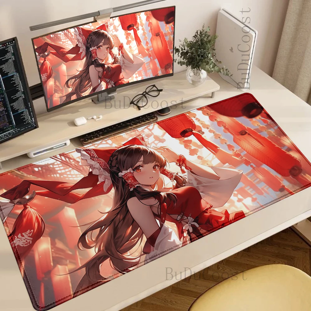 Hakurei Reimu Anime electronic sports Rubber Mouse pad Game PC Mouse Pad Game Locking Edge Computer Office HD Printing Mouse Pad