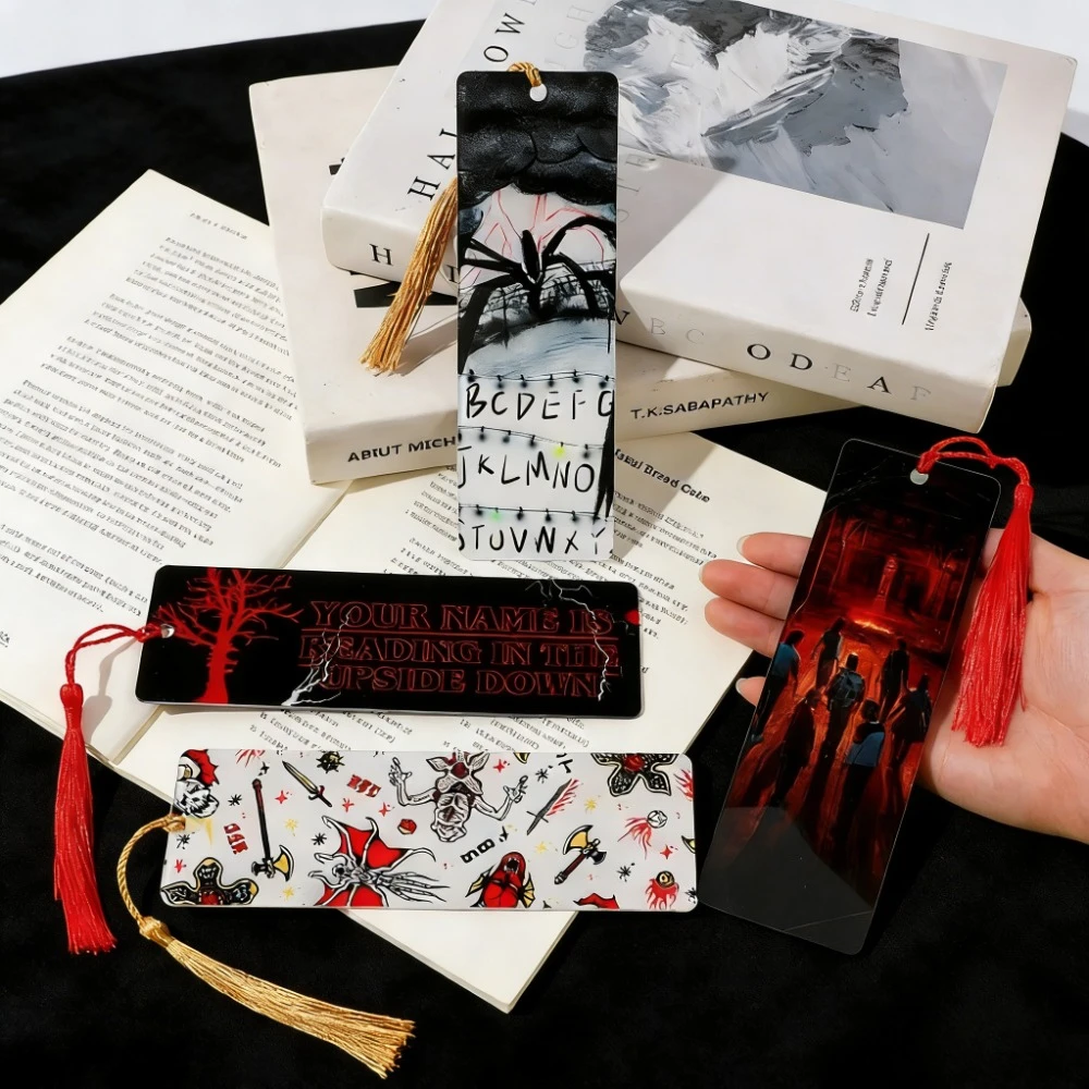 Hot Creative Acrylic Bookmark withTassel Horror Movie Themed Bookmark for Bookworm Student Stationery Teacher Office Supplies - view 3
