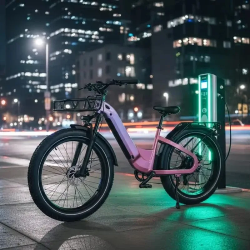 Multi-Functional 7 Speed Central Motor Electric Folding Bike Off-road MTB Integrated 48v Lithium Battery Fat Tire Hybrid Bicycle