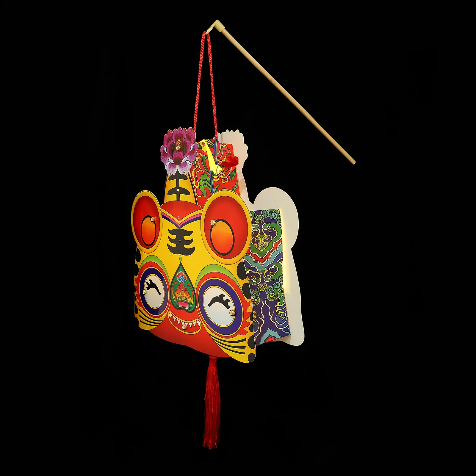 

1pc Tiger Pattern Paper Lantern Luminous Handheld For Year Of Tiger Festival Party Style Glowing Light Decoration