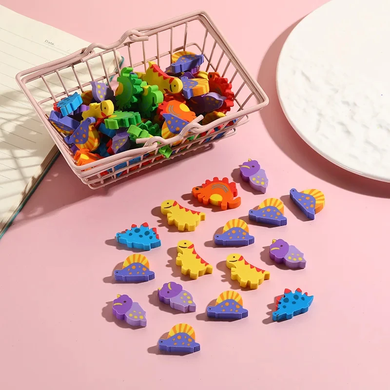 10-pack Cartoon Dinosaur Eraser Creative Stationery Cross-border Gifts Prizes Slices Small Dinosaur Animal Eraser