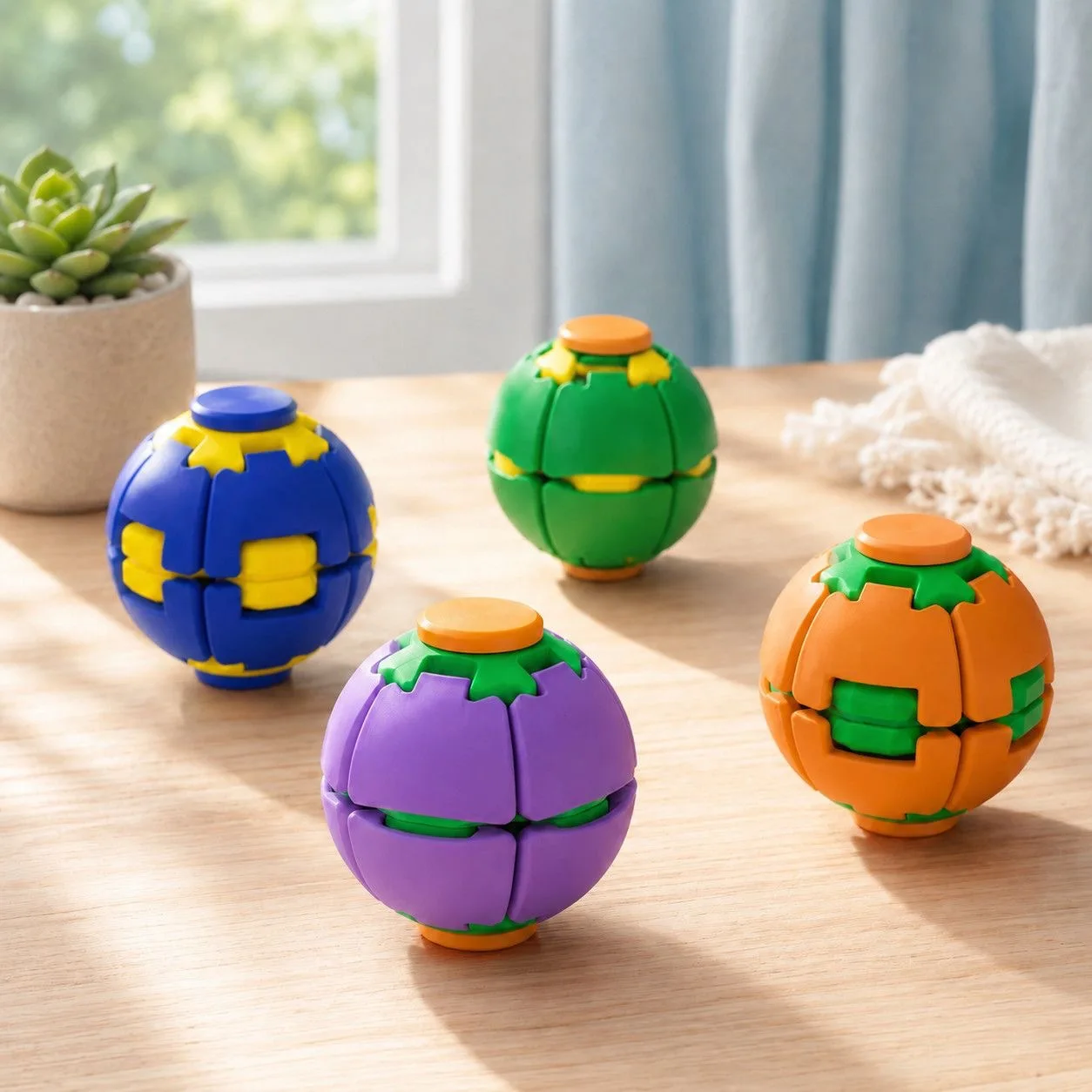 TopRated Fingertip Rotating Ball 3D Printing Stress Relieving Ball Pressing Rotating Fingertip Gyroscope Puzzle Portable Fun Toy