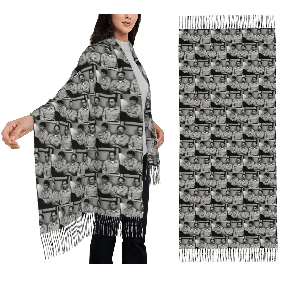

Jim, Dwight And Michael At Utica The Office Dunder Mifflin Paper Company Scarf Tassel Scarves Shawls and Wraps Long Fall Shawl