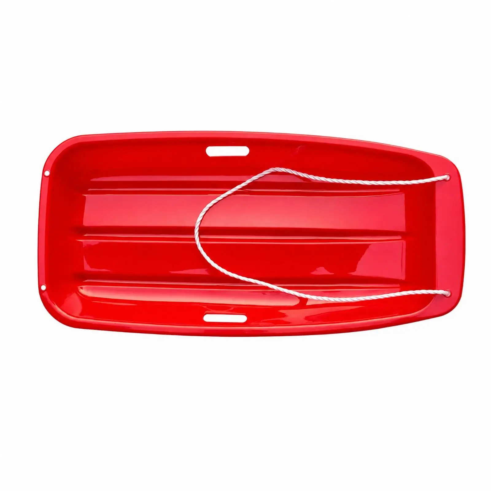 Tough Molded Kids Sledding Board Snow Sled for Children with Front Pull Rope Contoured Seating for Comfortable Winter Fun